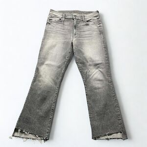 Mother Jeans Womens 31 Gray Dark Wash Insider Crop Step Fray Moshpit Memories